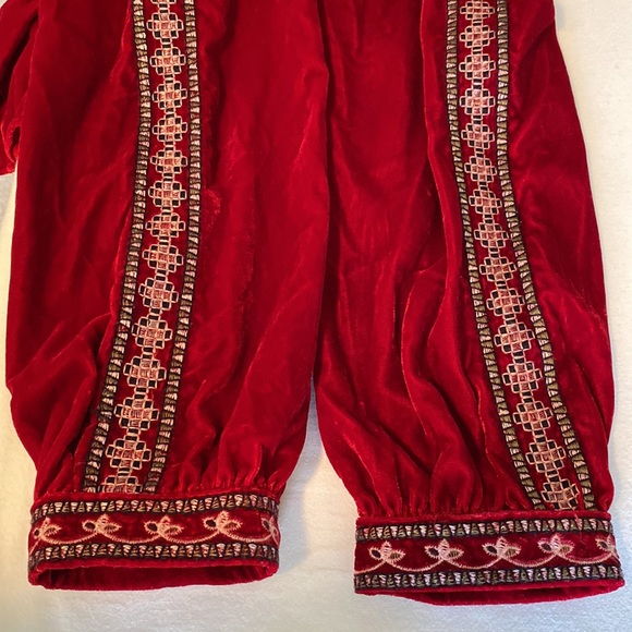 Zara woman Red Velvet embroidered tunic Opulent Holiday - Picture 9 of 14
